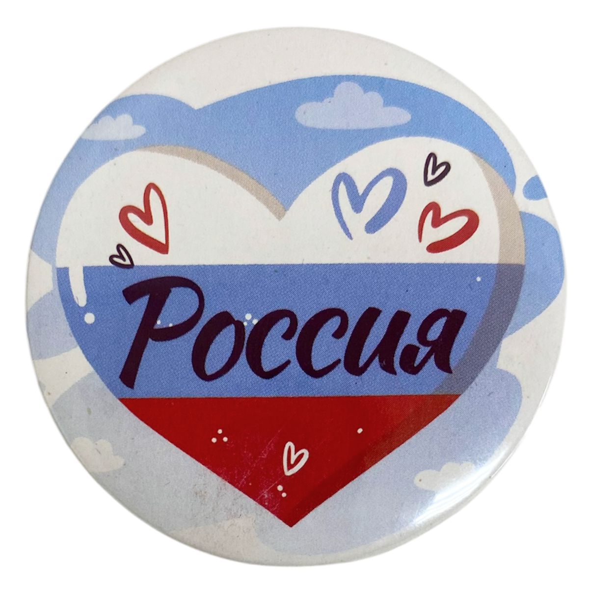 Магнит Россия(сердечки) металл