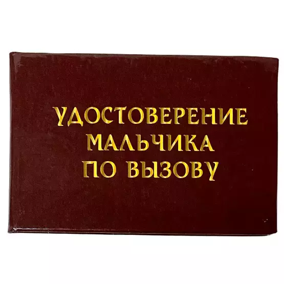 Шуточное удостоверение Мальчика по вызову