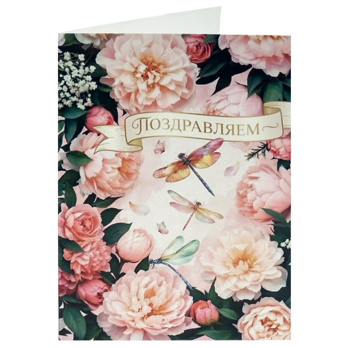 Открытка Поздравляем (стрекозы)
