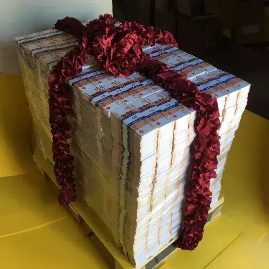 Паллета с деньгами “20 000 000 рублей” (номинал 5000₽)