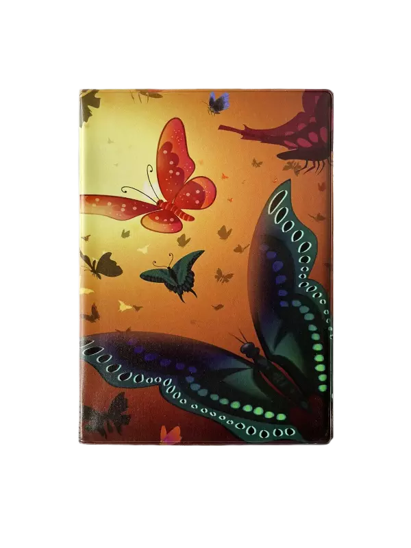 Обложка для паспорта “Бабочки” (корич.)