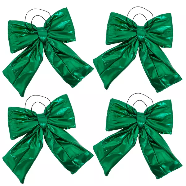 Набор Бант новогодний зеленый 4 штуки, фото 2