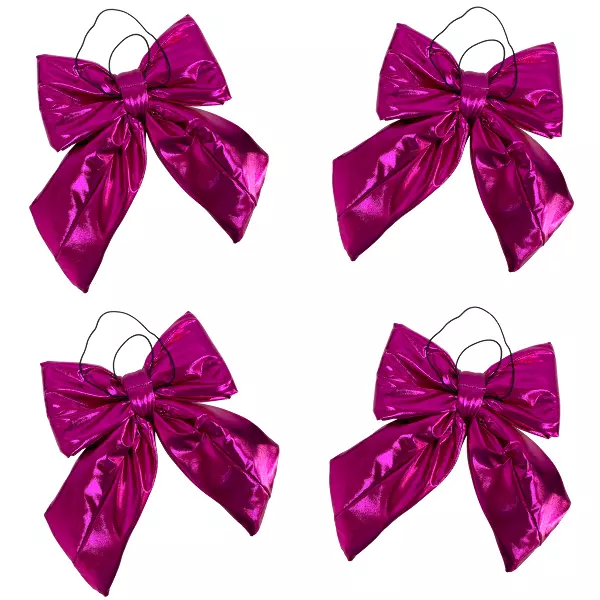 Набор Бант новогодний розовый 4 штуки, фото 2