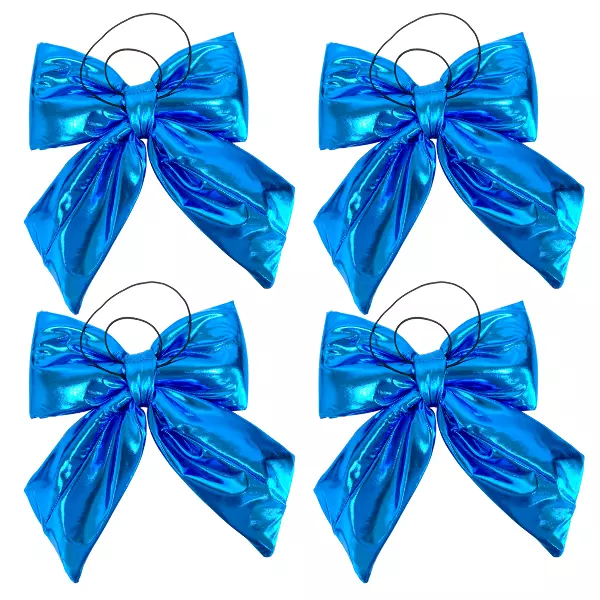 Набор Бант новогодний голубой 4 штуки, фото 2