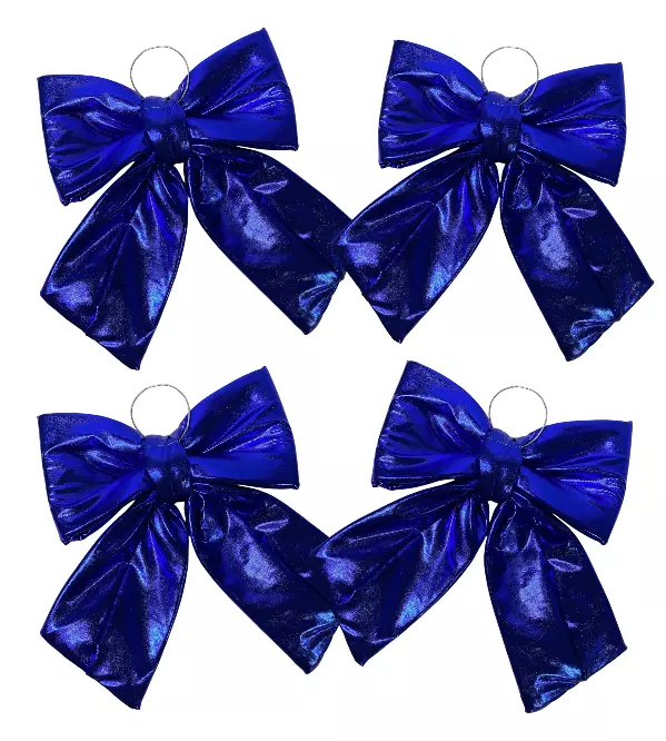 Набор Бант новогодний синий 4 штуки, фото 2
