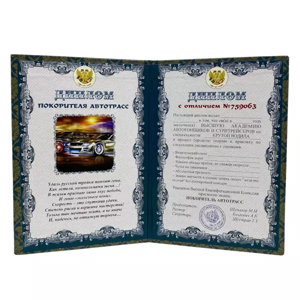 Диплом Покорителя автотрасс + Медаль Водитель АС, фото 3