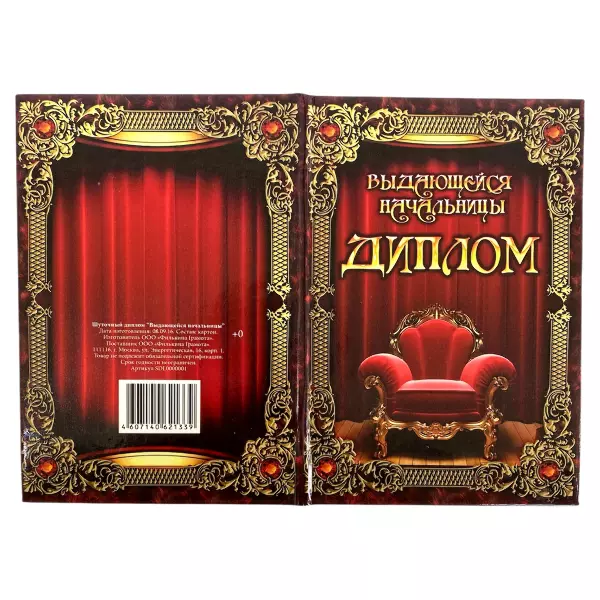 Диплом Выдающейся начальницы + Медаль Замечательная Начальница, фото 4