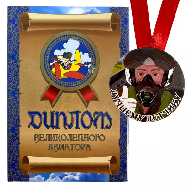 Диплом Великолепного авиатора + Медаль  Лучшему летчику