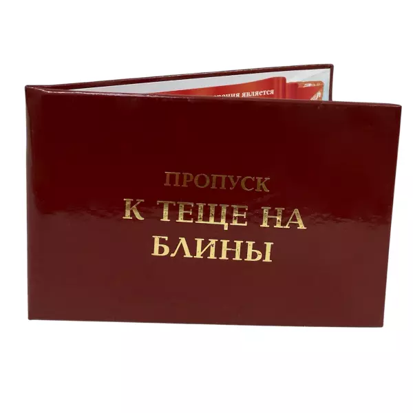 Удостоверение Пропуск к теще на блины + Медаль Мужчина года, фото 4