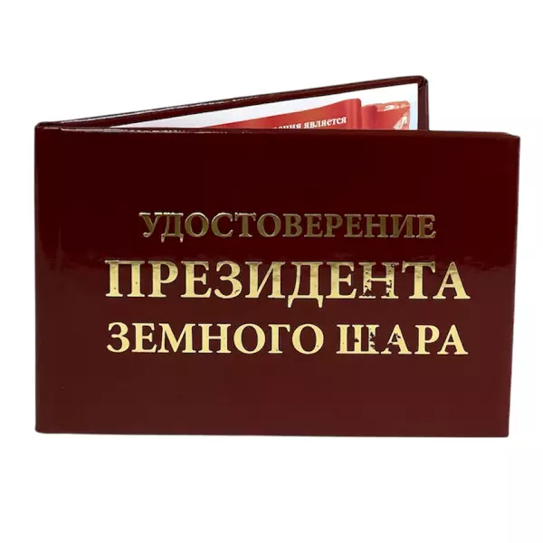 Удостоверение Президент земного шара + Медаль За освоение забугорных курортов, фото 4