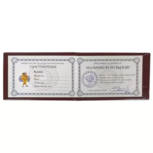 Удостоверение Мальчика по вызову + Медаль Секс академик, фото 3