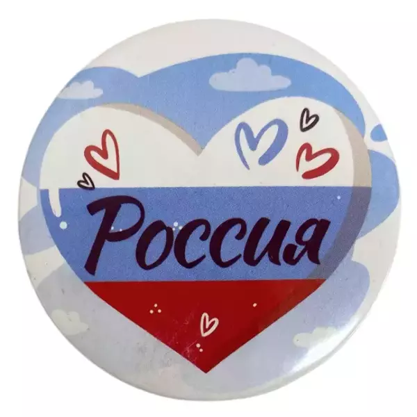 Магнит "Россия"(сердечки) металл