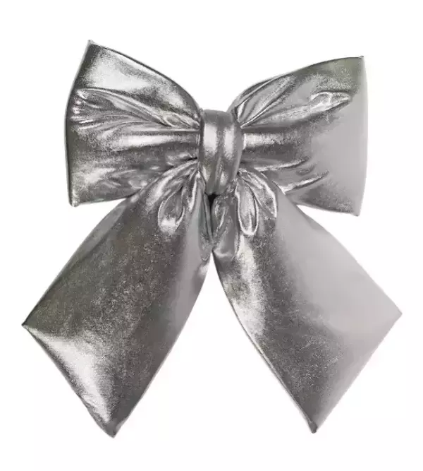 Новогодний бант серебряный