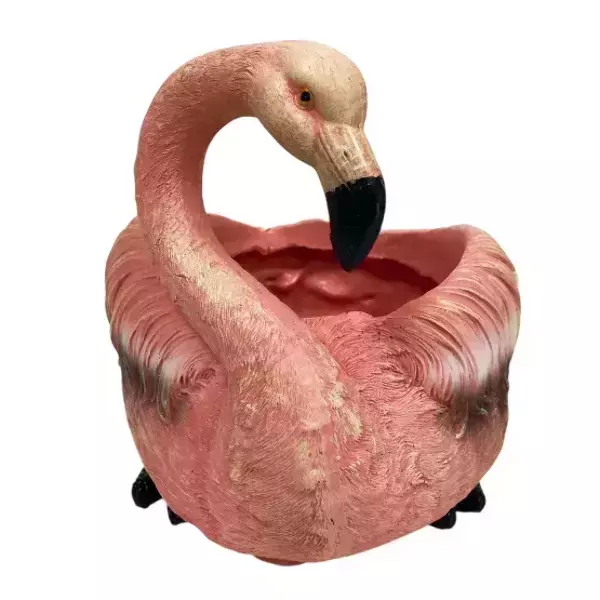 Садовая фигура "Кашпо Фламинго большой"
