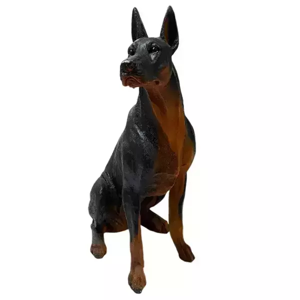 Садовая фигура "Собака Доберман большой сидит"