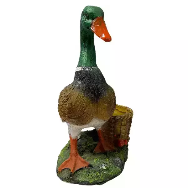 Садовая фигура "Селезень с  корзиной"