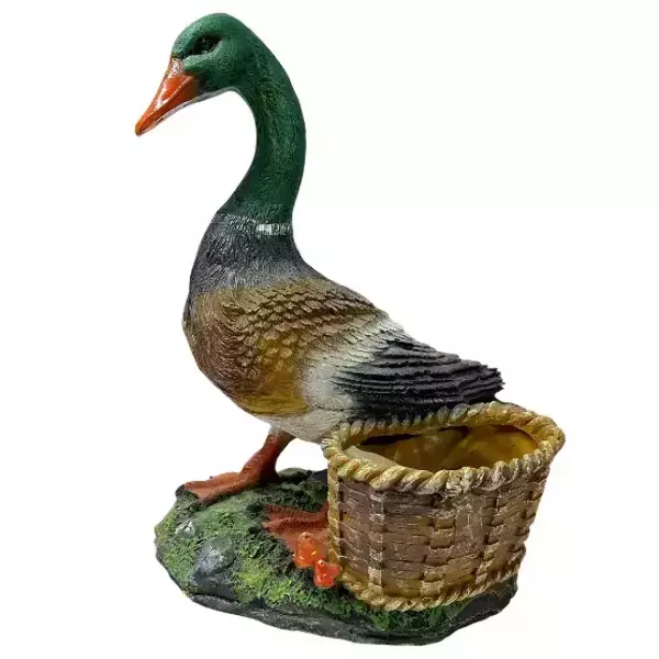 Садовая фигура "Селезень с  корзиной", фото 2