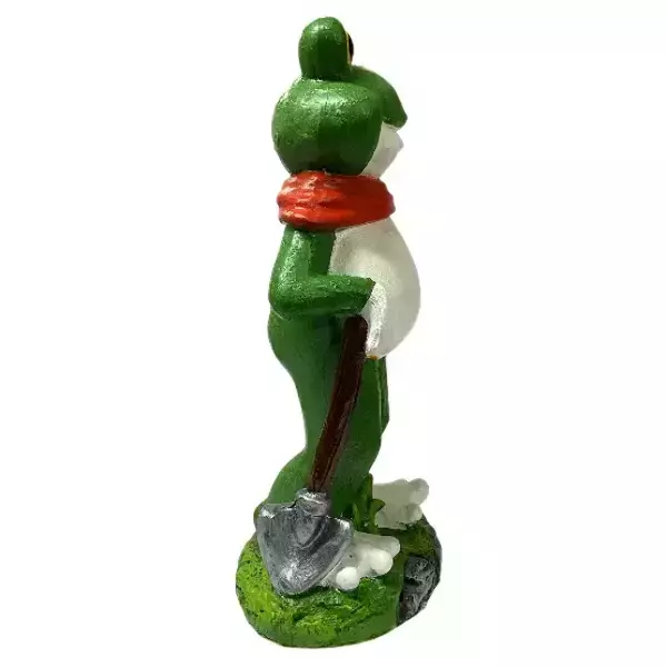 Садовая фигура "Лягушка в платке с лопатой, фото 2