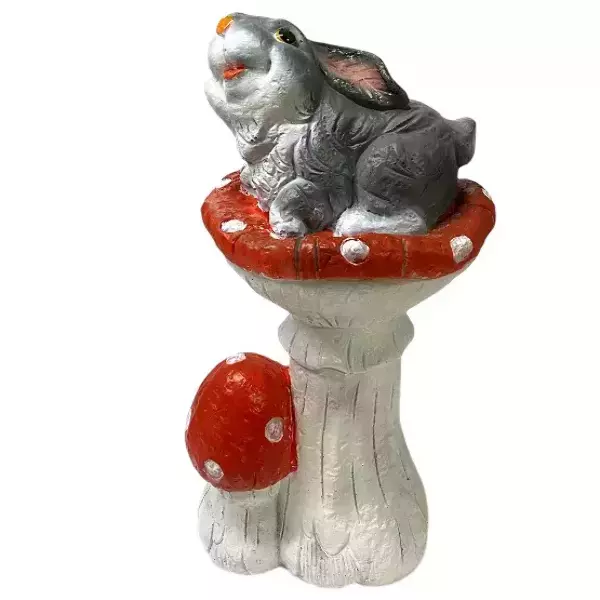 Садовая фигура "Зайка на мухоморе"