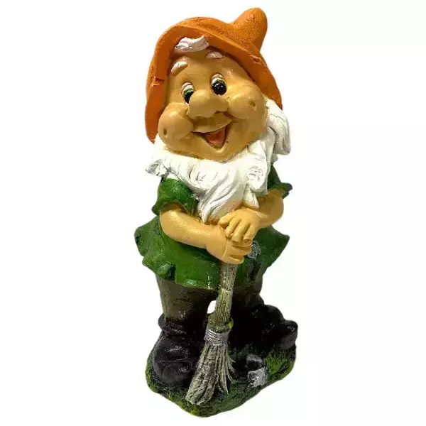 Садовая фигура "Гном с метлой"