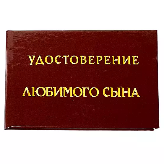 Шуточное удостоверение Любимого сына