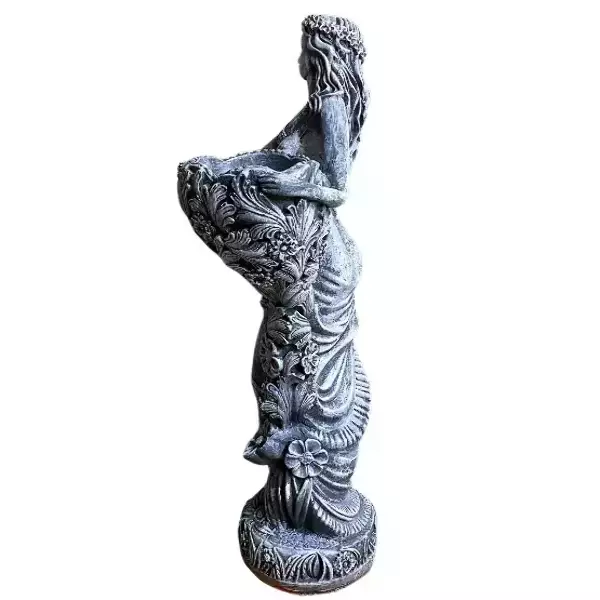 Садовая фигура "Девушка с корзиной" камень, фото 3