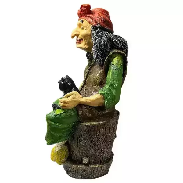 Садовая фигура "Баба Яга с кошкой", фото 2