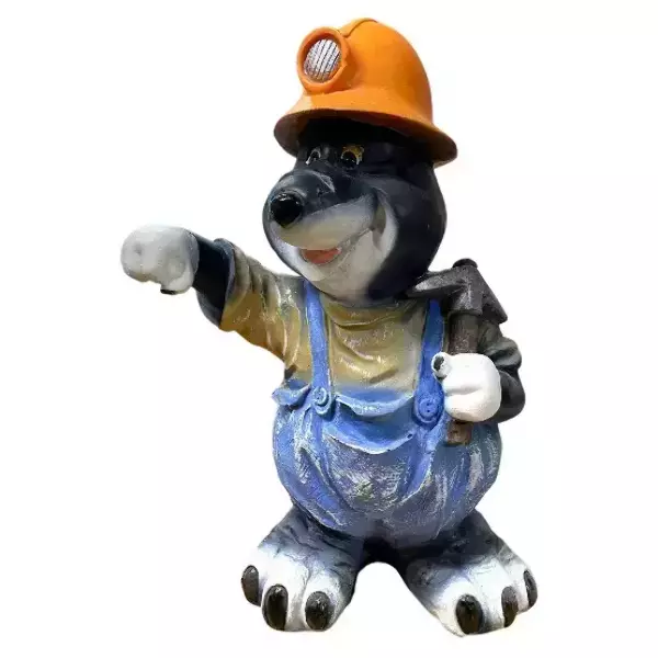 Садовая фигура "Крот с молотком в каске", фото 1