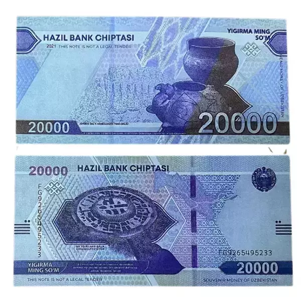 Сувенирные деньги 20 000 сум – 80 банкнот, фото 2