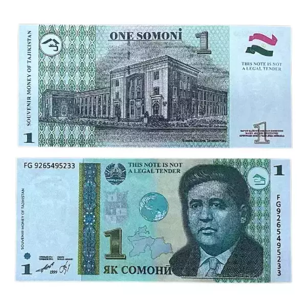 Сувенирные деньги 1 сомони – 80 банкнот, фото 2