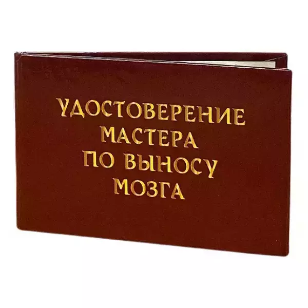 Шуточное удостоверение Мастера по выносу мозга, фото 3
