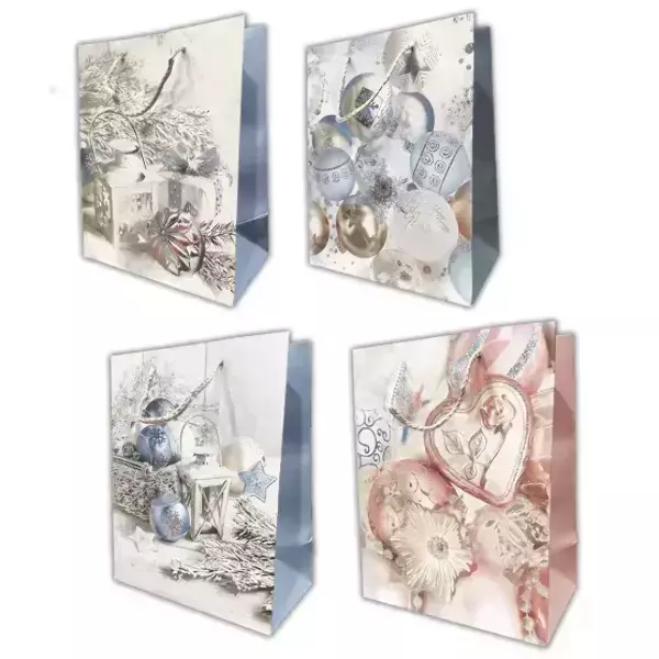 Комплект подарочных пакетов “Новогодние игрушки” 32*26*12см (12шт)