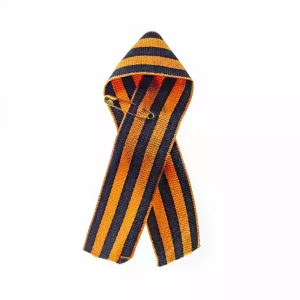 Значок “Георгиевская лента” цветок атлас белый, фото 4