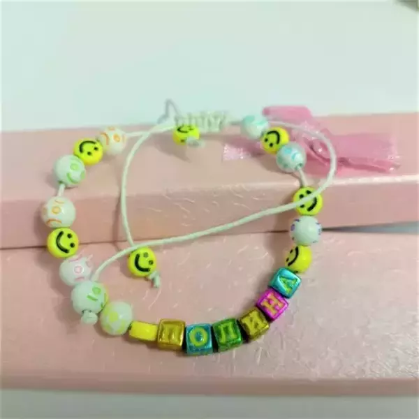 Браслет именной Полина  (цветной)