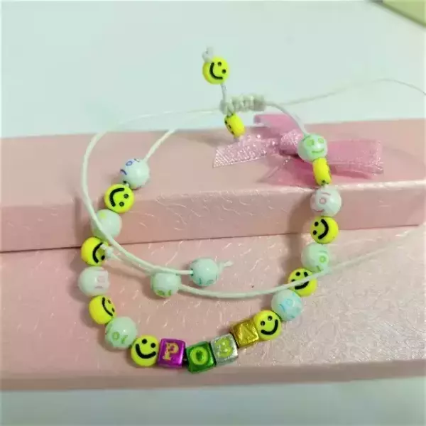 Браслет именной Роза  (цветной)