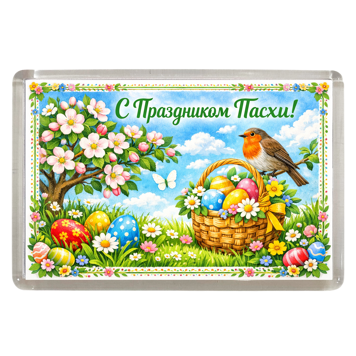 Магнит Пасха. Весенний сад