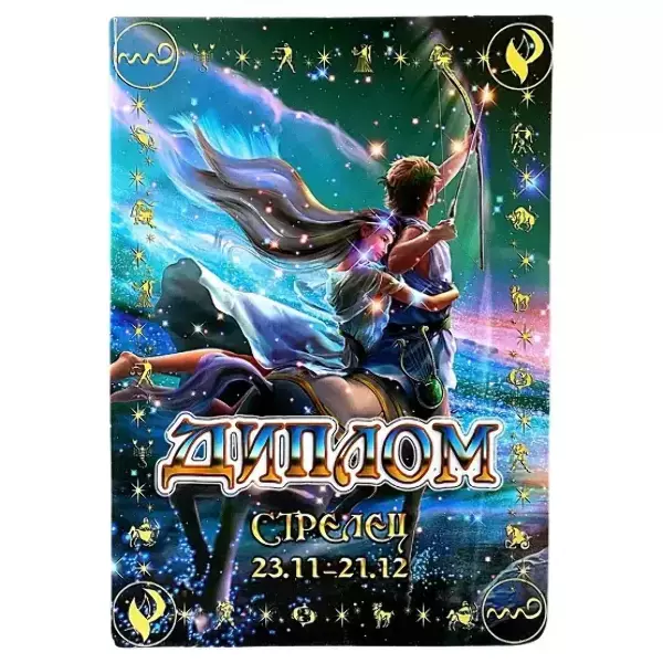 Диплом знака зодиака Стрелец (папка адресная 21 х 15 х 0,4 см)