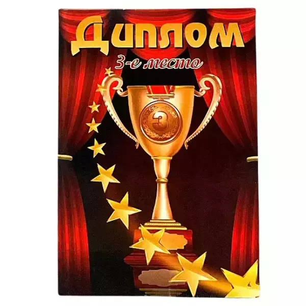 Диплом Третье место  (папка адресная 15 х 11 х 0,4 см)
