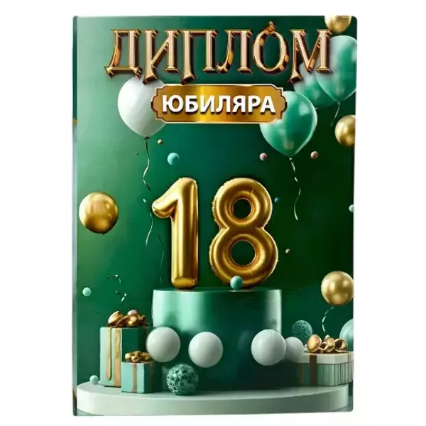Диплом Юбиляра 18 лет  (папка адресная 21 × 15 × 0,4 см)