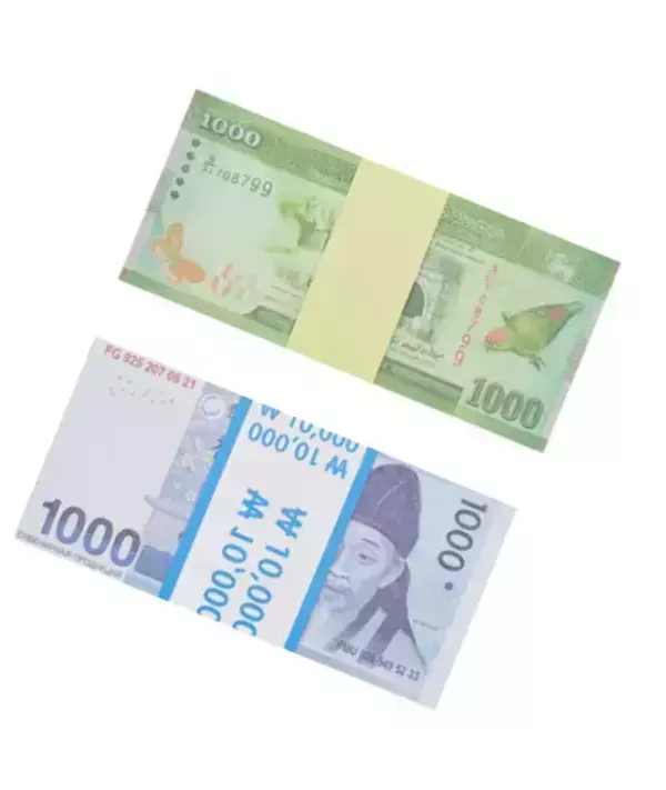 Набор № 22 Сувенирных денег 1000 Южнокорейских вон, 1000 Шри-Ланских рупий