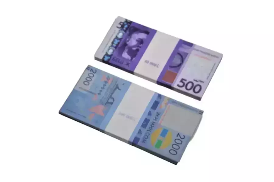 Набор №23 Сувенирные деньги Киргизские сомы (2000,500)