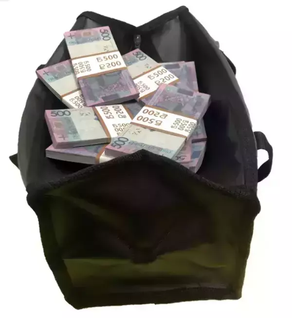 Сумка с деньгами 500 белорусских рублей