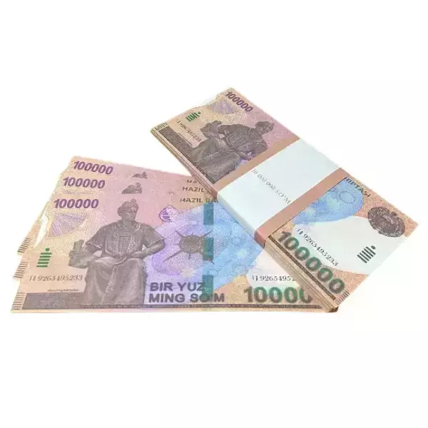 Сувенирные деньги 100000 сум – 80 банкнот