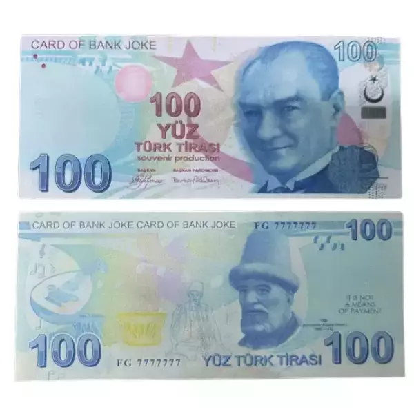 Сувенирные деньги 100 турецких лир – 80 банкнот, фото 2