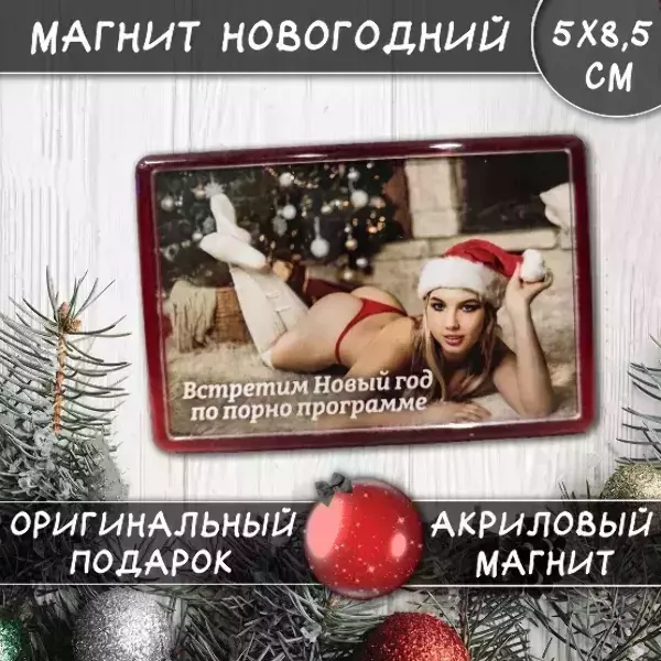 Магнит “Встретим Новый год по порно программе”