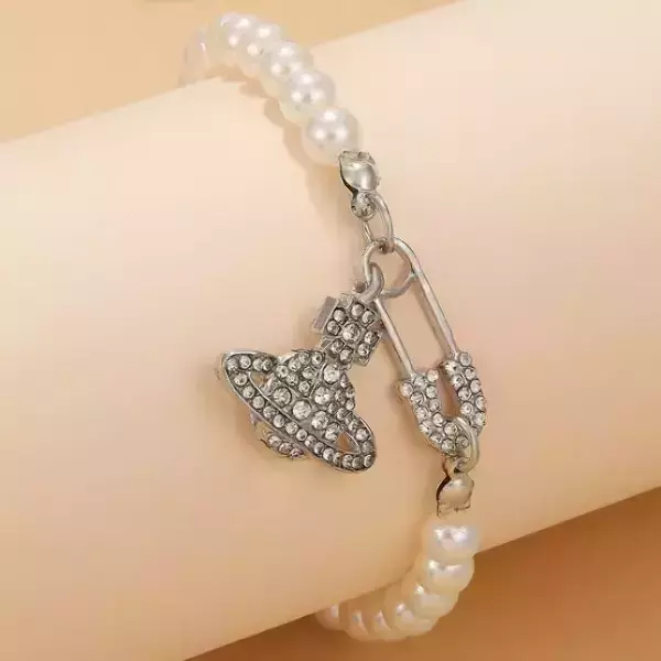 Браслет со стазами небесное тело Сатурн