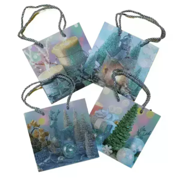 Комплект подарочных пакетов “Новогодняя сказка” 15*14*6см (12шт)