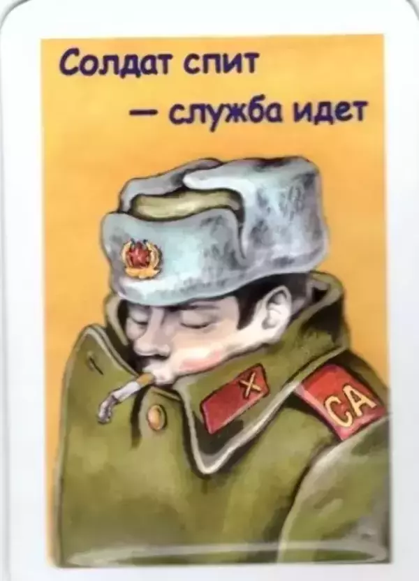 Магнит прикол Солдат спит служба идет объёмный