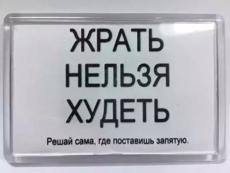 Магнит на холодильник “Жрать нельзя худеть”