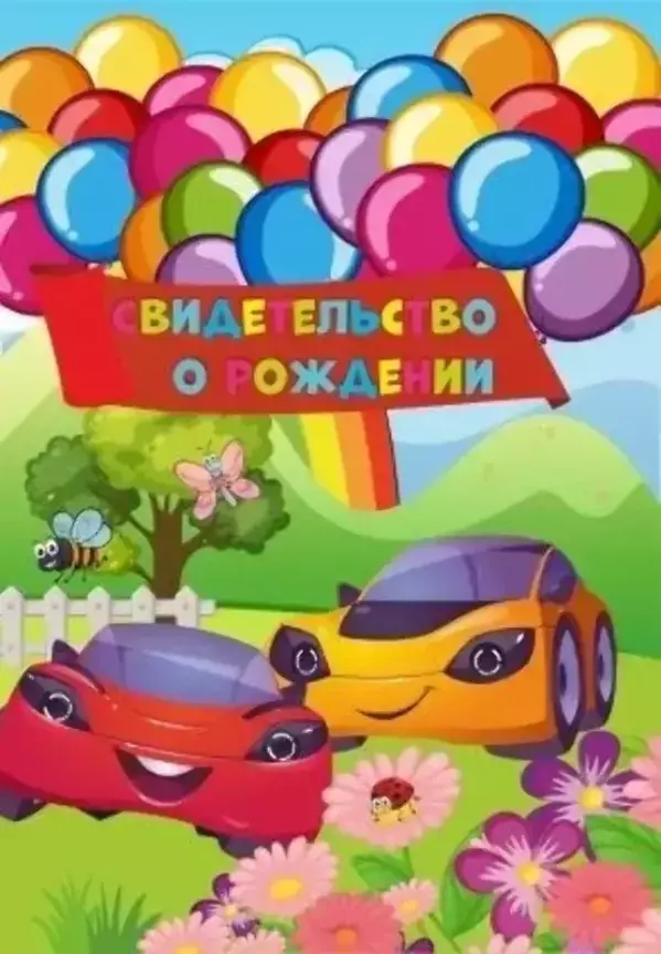 Папка для свидетельства о рождении “Машинки”